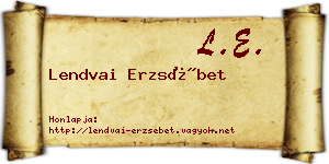 Lendvai Erzsébet névjegykártya
